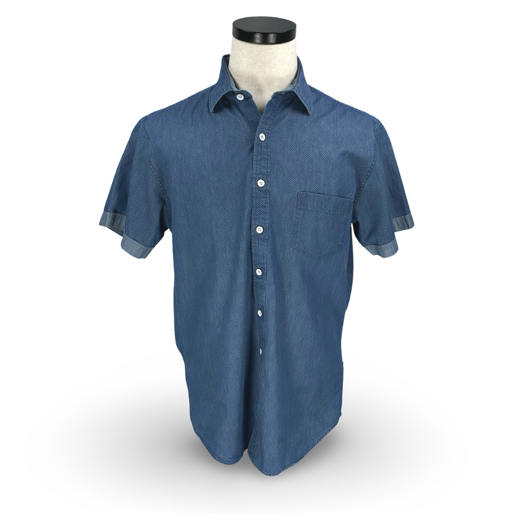 Rodd & Gunn Shirt‎ Men’s Large Blue Geometric Short Sleeve Button-Up Sports Fit